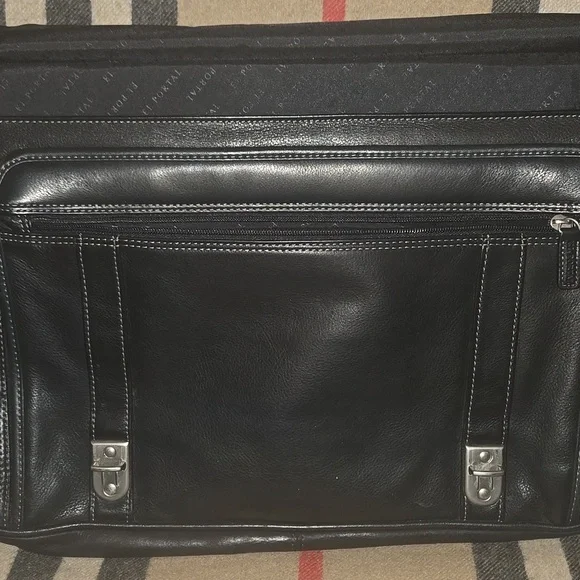 Vintage El Portal Black  Leather Breifcase Messenger Bag - Picture 3 of 11